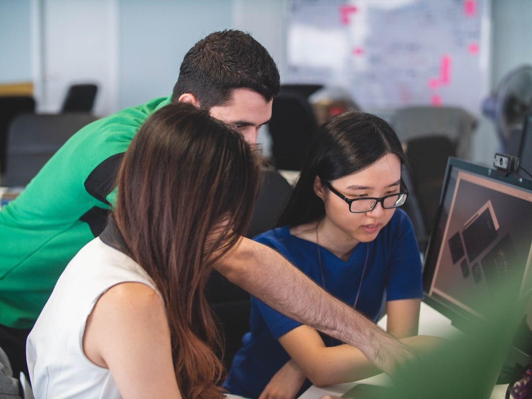 team collaborating on code