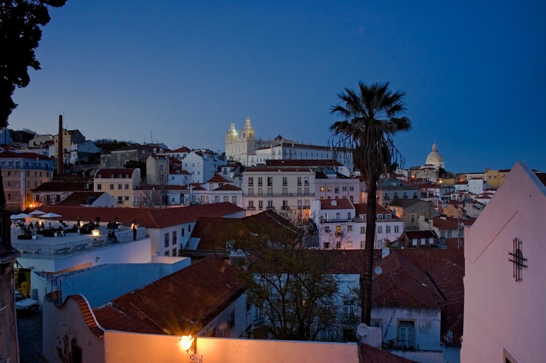 Lisbon city skyline at dusk
