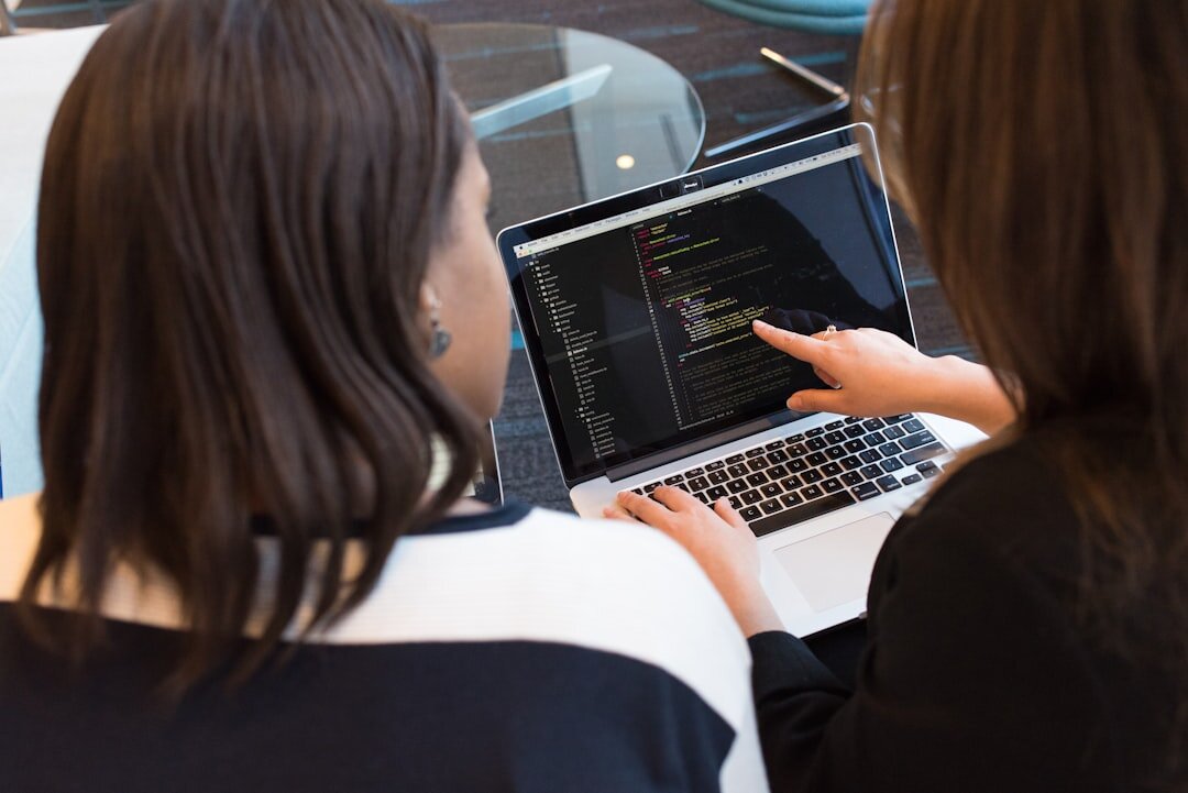 young professional learning coding